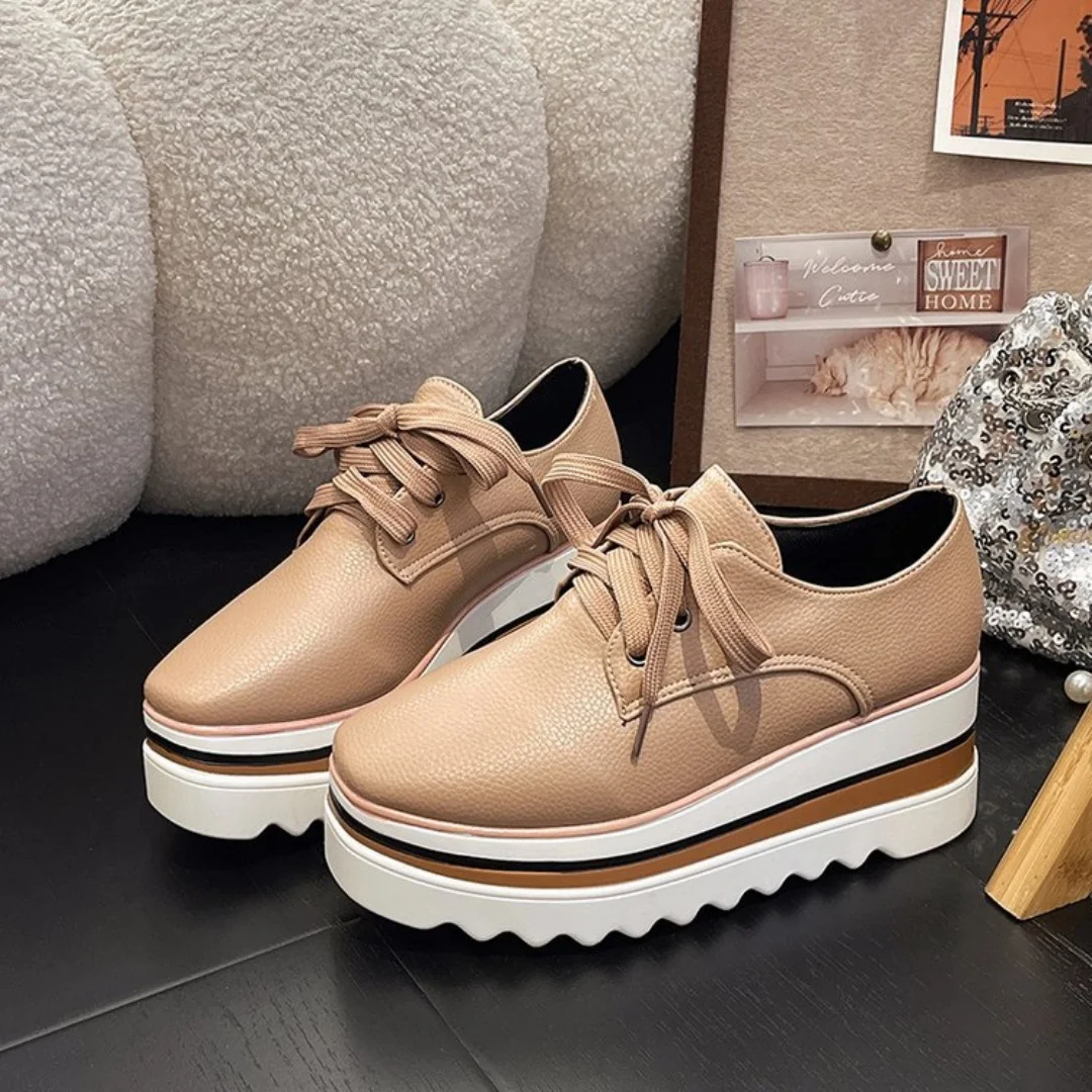 

large-sized thick-soled high-heeled sports single shoes for women is lightweight and comfortable