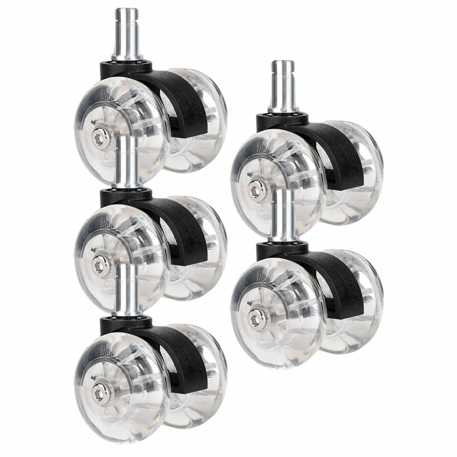 Universal Office Chair Wheels Set of 5 360 Degree Rotation Mute Chair Castors for Floor Protecting Home Furniture 2.5 inch