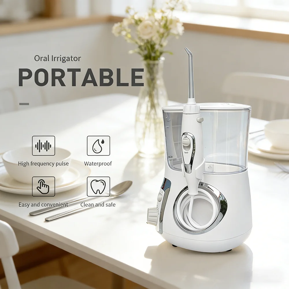 

Desktop Home Teeth Cleaning Spa Water Flosser, 5 Nozzles Electric Dental Irrigator, Daily Oral Care Instrument