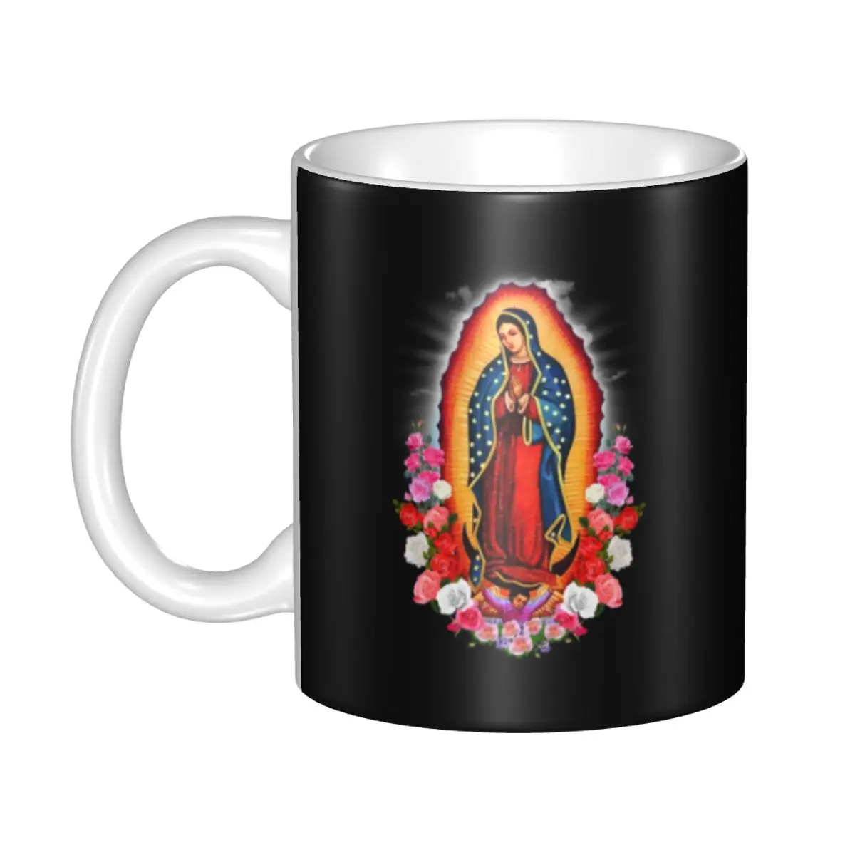 Virgin Mary Of Guadalupe Mugs Custom Mexico Catholic Saint Ceramic Coffee Mug Cup Creative Present