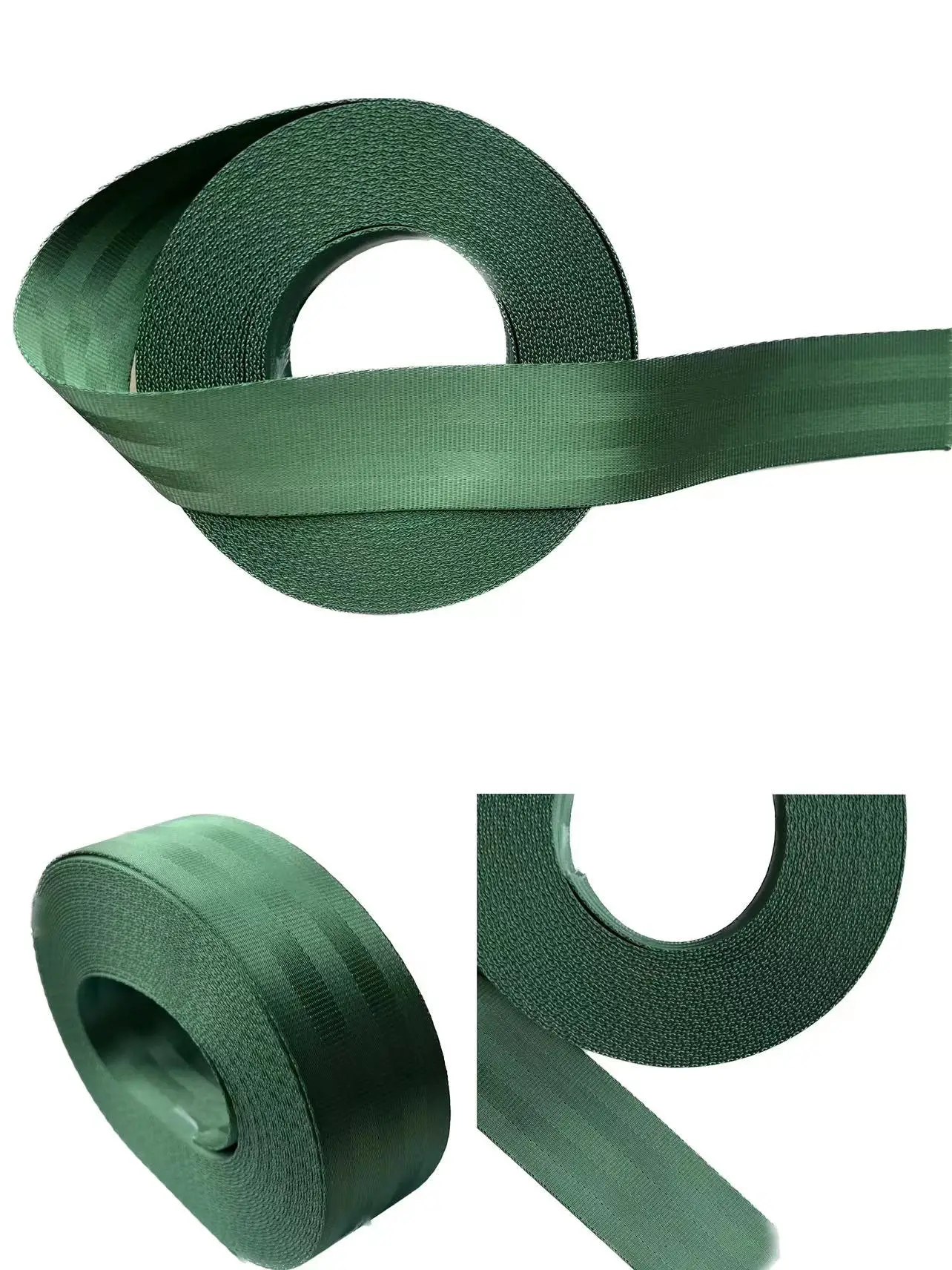 15 meters Roll Seat Belt Webbing Safety Strap green Color  4.8cm Wide 5 Bars