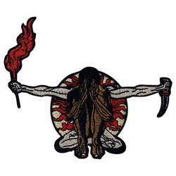 Embird Torch Embroidered Applique Iron on Patch Sew On Emblem