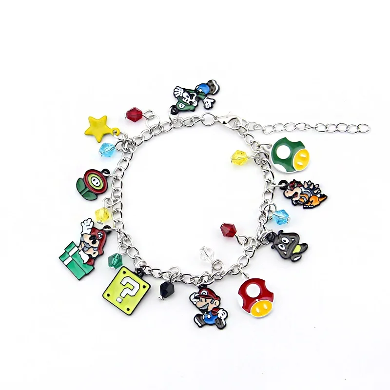 Super Mario Bros Bracelet Cartoon Kawaii Charm Metal Bangle Accessories Bracelet Decorative for Girls Birthday Gift