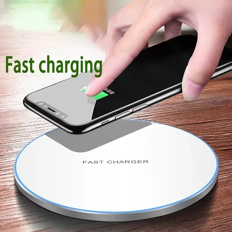 Wireless Charger Pad Stand For iPhone 15 14 13 12 11 XR Samsung S22 S21 Xiaomi Phone Chargers Fast Charging Dock Station
