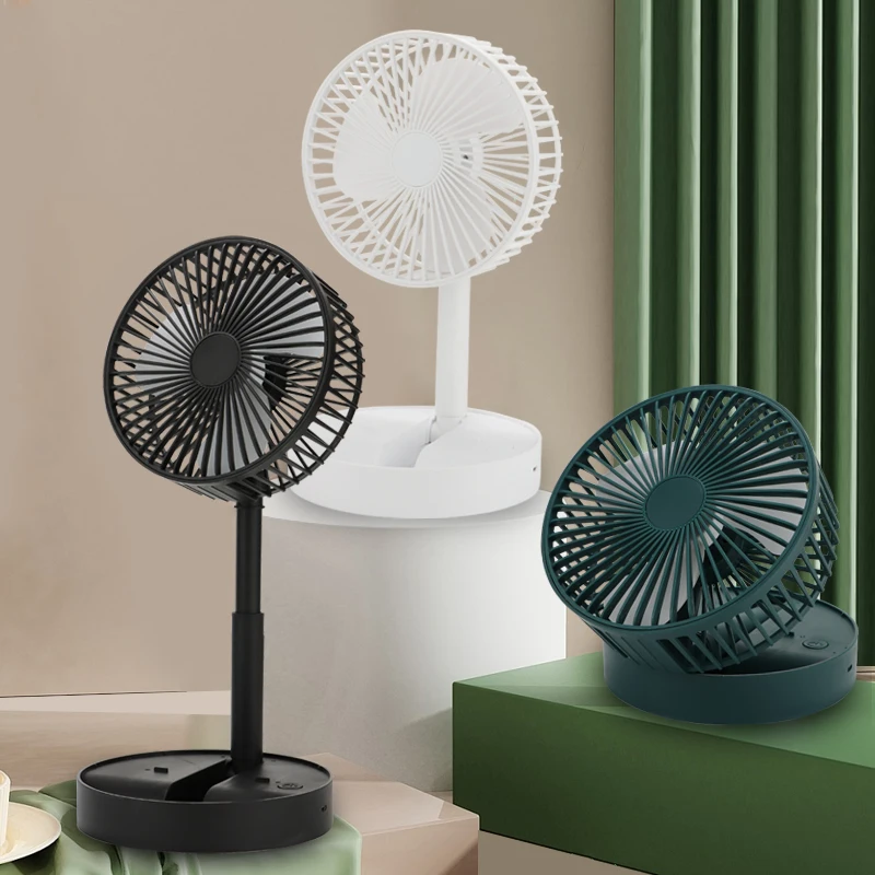 New telescopic folding mini fan dormitory desktop USB mute portable storage small electric fan