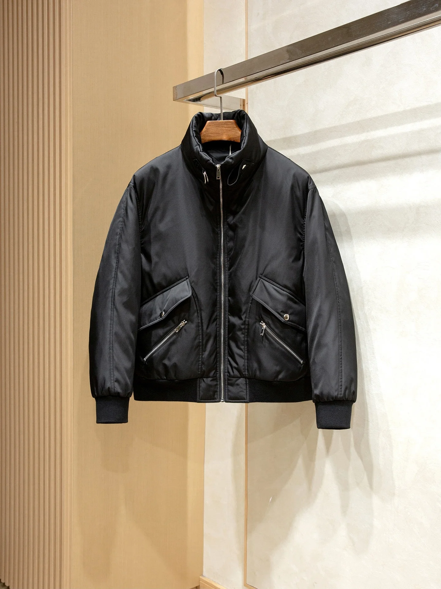 

Водонепроницаемая мужская повседневная куртка с воротником-стойкой, наполненная белым гусиным пухом, теплая, утолщенная, для города, с длинными рукавами, на молнии