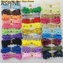 Zig Zag Ric Rac Ribbon Tape DIY Craft Handmade Wave Lace Ribbon Decorateing garments sewing Accessories Material 5mm width20M