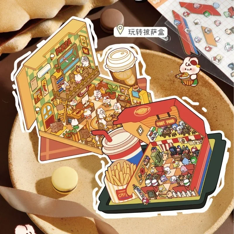 3D Miniature Landscape Classic Toys Stickers DIY Funny Decompression Toy for Adults Kids Handmade Play House Scene Decor