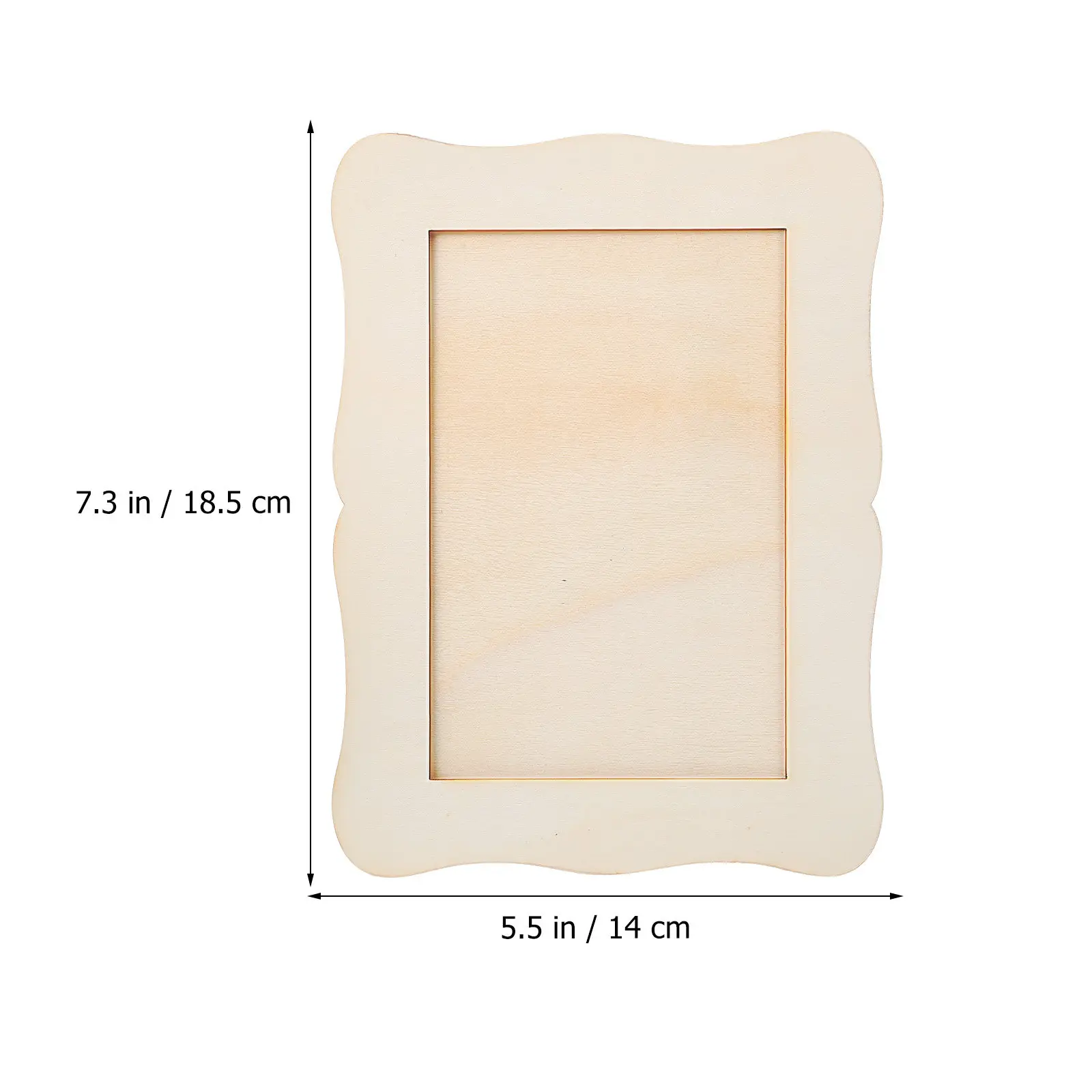 6Pcs Wooden Picture Frames Unfinished DIY Craft Frames for Photos Postcards Artwork Easy Insert Replacement Strong Wear