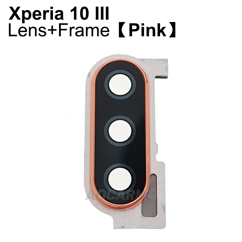 Aocarmo For Sony Xperia 10 III / X10iii MARK3 I4293 XQ-BT52 Rear Back Camera Lens Len Glass With Frame Ring Replacement Part