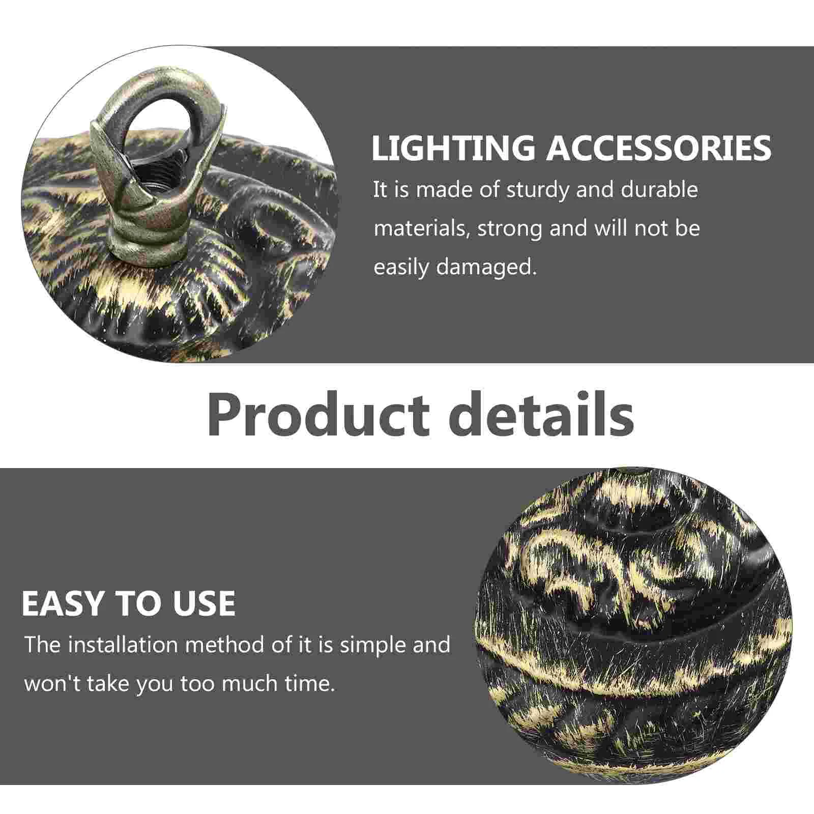 Hanger Black Ceiling Light Chandelier Shade Hook DIY Pendant Kit Mounting Plate Suite Canopy for