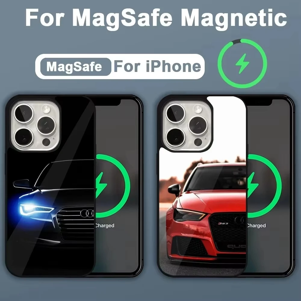 Sport Car A-Audis-R-S Magsafe Magnetic Phone Case Coque For IPhone 16 15 14 13 12 11 Pro Xs Max Mini Plus Funda