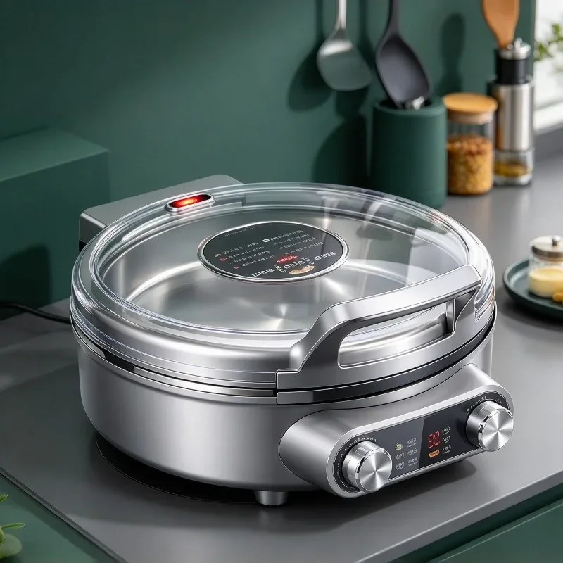 304 Stainless Steel Griddle, Household Enlarged Deepened Multi-Functional Cooking Pan, Non-Coated  Frying Skillet For Pancake Fl