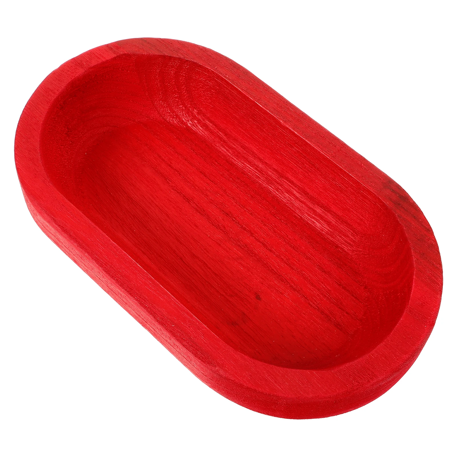 

Fruit Platter Tray for Party Oval Tea Multi-function Dessert Counter Storage Red Wooden