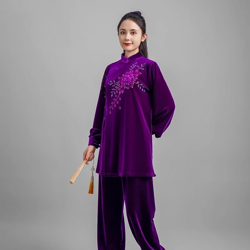 Kun Master Thicken Velvet Taichi Uniform Winter Martial Arts Suit Kung Fu Clothes Taiji Unisex