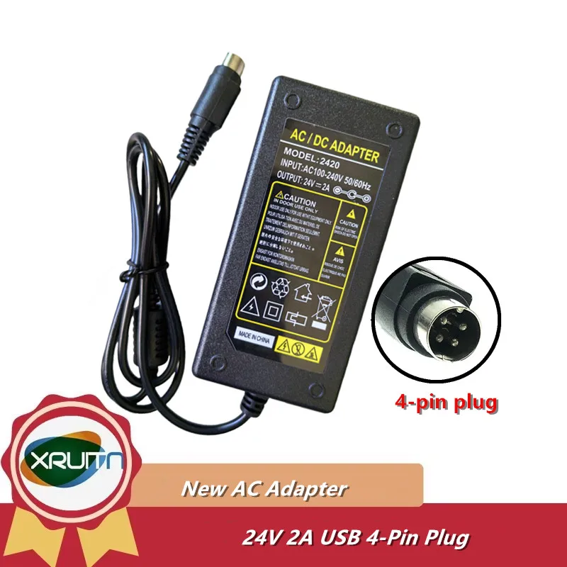 AC Adapter Charger For Canon Scanner DR-F120 DRF120 DR-M140/M160/M1060 MG1-4892 MG1-4892/5039/4558S Power Supply 24V 2A 4-Pin