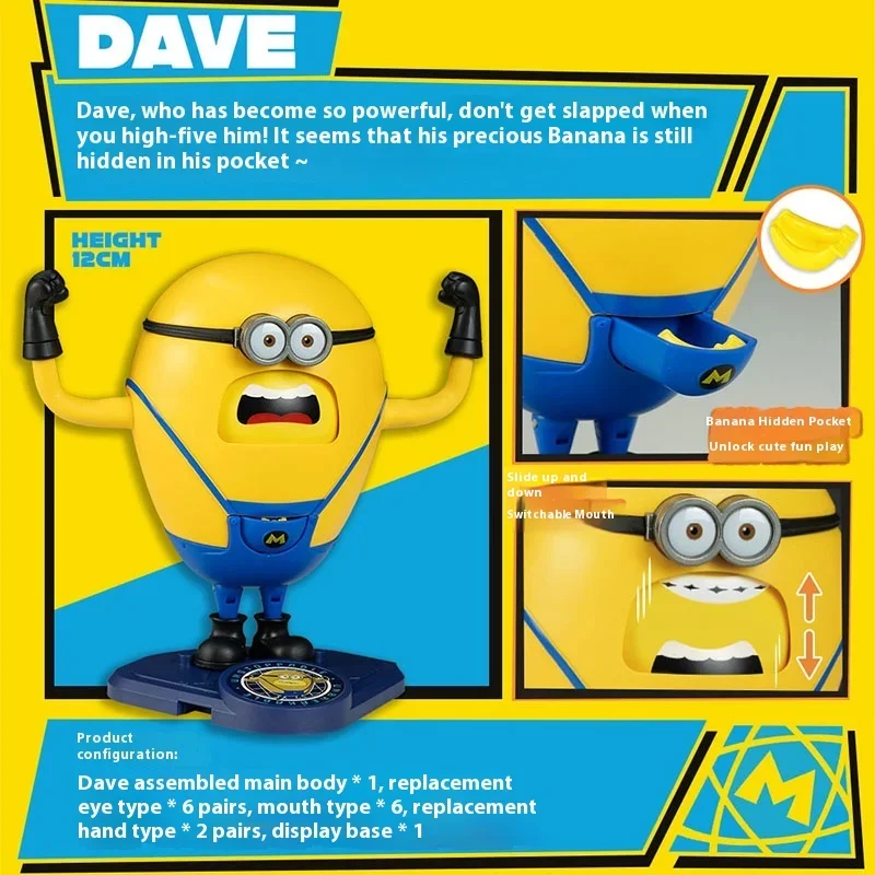 2024 Big Movie Despicable Me 4 Super Minions Jerry Dave Model Toy Cute Anime Figurine Desktop Decorative Ornaments Model Gifts