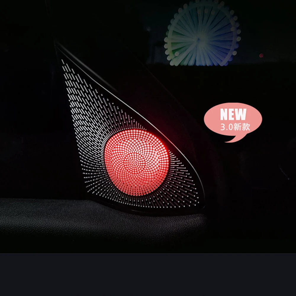 Incisione Laser decorare Inter Lamp Touch Control luce ambientale per Tesla Model 3 Model Y 2021-22 Car Center Pillar Horn Cover