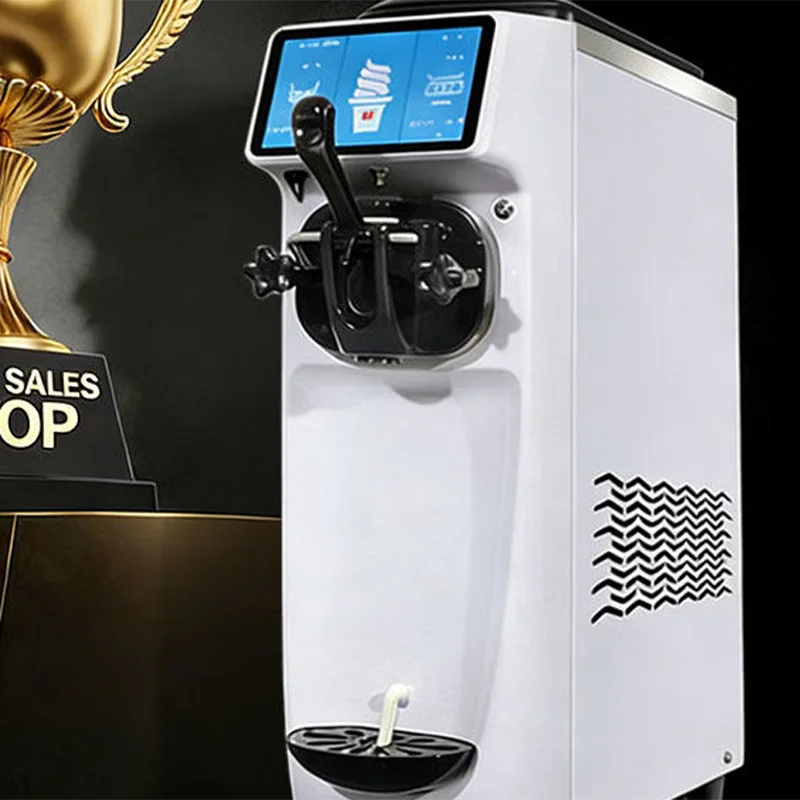 Single-Head Intelligent Commercial Desktop Ice Cream Machine Fully   Automatic High Productivity Ice Cream Roll Maker 220V New