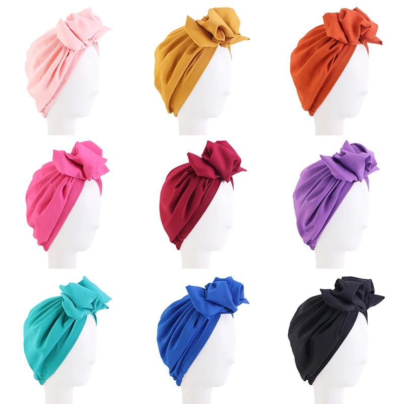 2 Stück Neue Muslimische Frauen Turban Hut Hijab Mütze Indische Kappe Kopftuch Elastische Haarbänder Hut Beanie Damen Mädchen Haaraccessoires – Detail 1