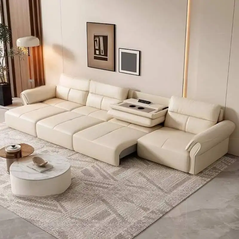 Sofás de lujo europeos para sala de estar, sofás minimalistas nórdicos modernos para sala de estar, muebles modernos de espuma viscoelástica Divano Angolare