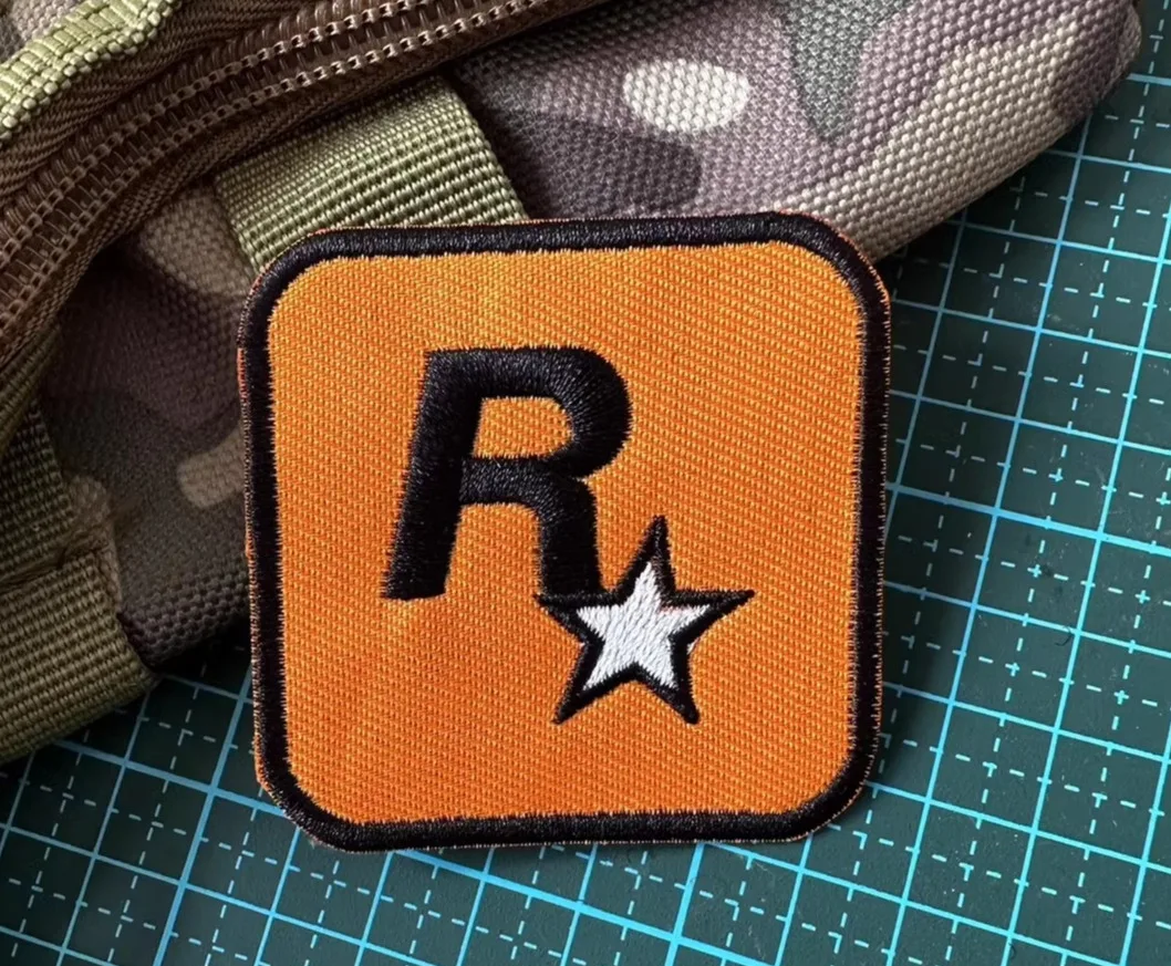 R-star embroidered badge backpack patch, fun morale patch, tactical assault clothing patch