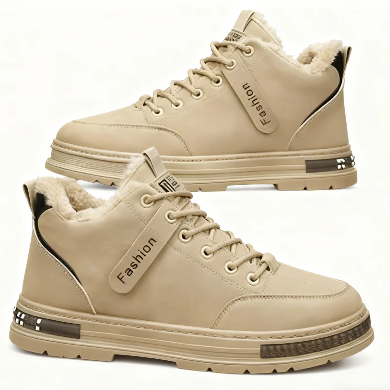 

Fipatbu Мужская зимняя повседневная обувь на пуховике с противоскользящим покрытием и спортивным повседневным корейским стилем, providing тепло