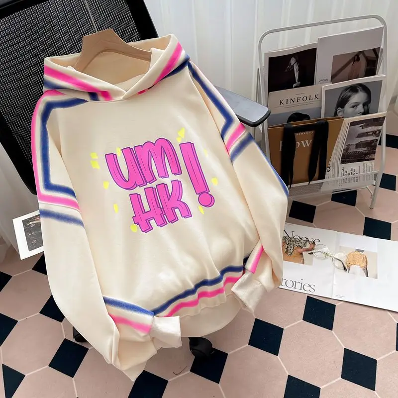 

Autumn Women Hoodie Korean Fashion Loose Oversized Women Tops Luxury Designer Letter Print Hoodie Pullover Women Clothes