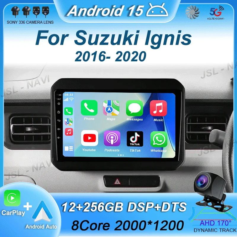 

Car Radio For Suzuki Ignis 2016 - 2020 Multimedia Stereo Carplay 4G WIFI GPS Navigation System Head Unit Autoradio BT Android 15