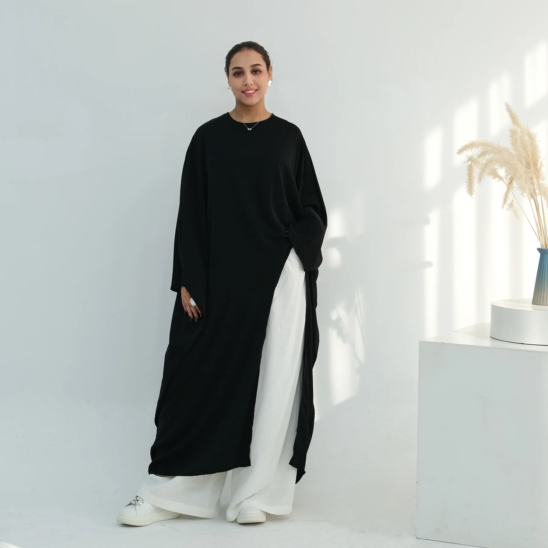 Eid oriente médio abaya muçulmano feminino irregular topos turquia dubai abayas vestido longo modesto kaftan ramadan robe femme islam roupas