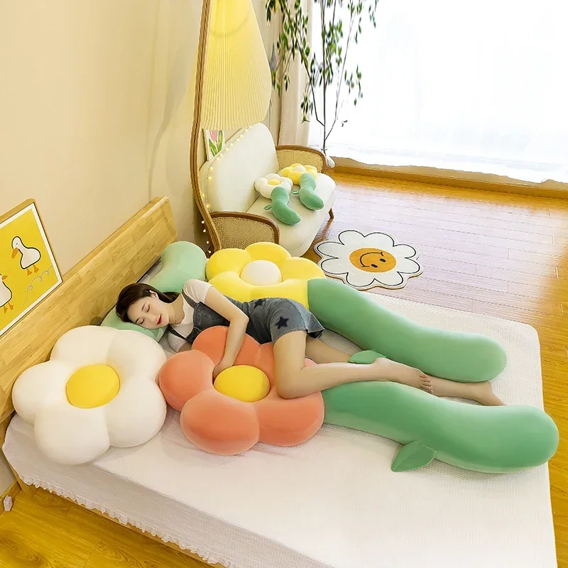 

Large Sunflower Stuffed Body Pillow Long Creative Cushion Flower Sofa Decorative Plush Body Pillow Sleeping Back Cushion Decor