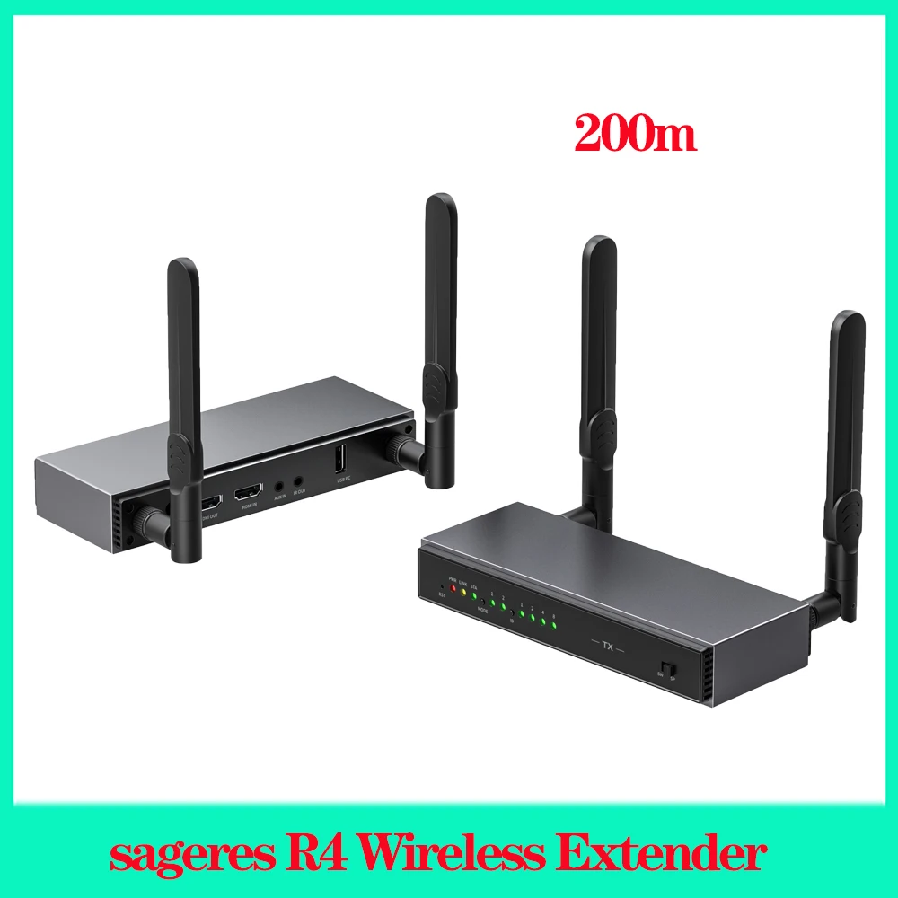 

sageres R4/R14/R15 Wireless Extender 200m Long Distance Transmission Wall Through Audio and Video Image Transmission Same Screen