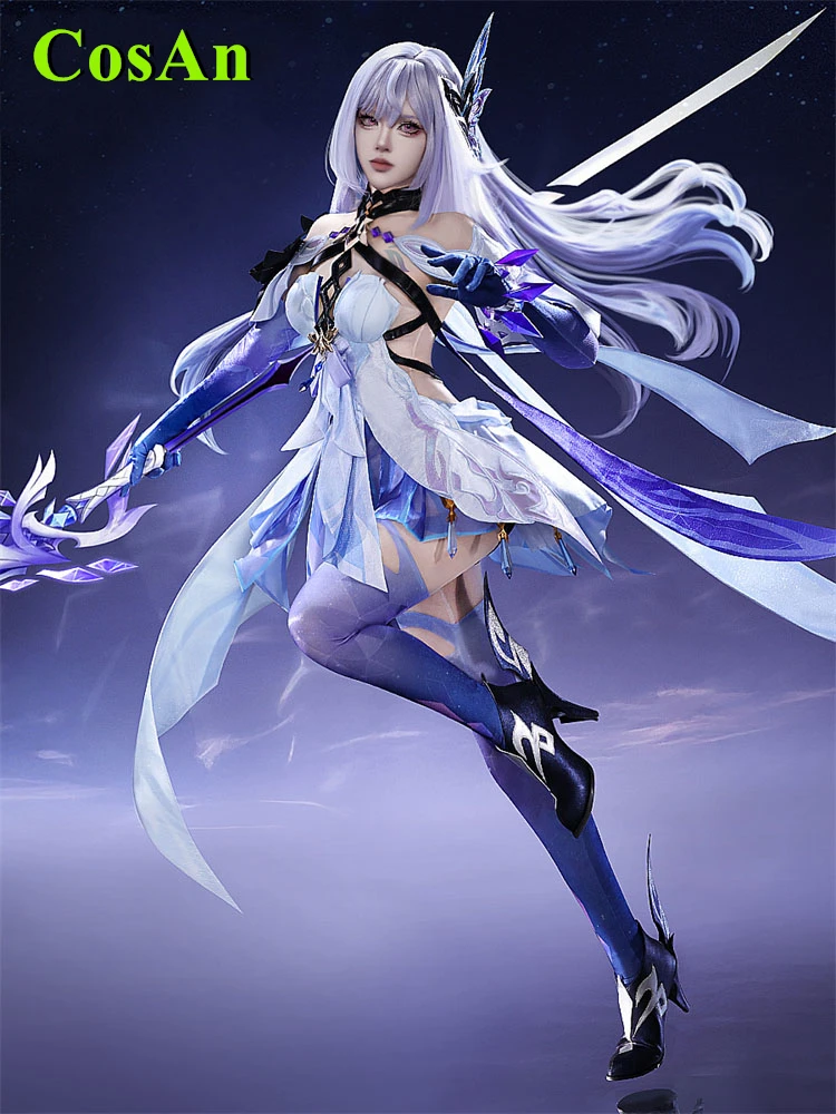 

CosAn Genshin Impact Skirk Cosplay Costume Dress Sweet Elegant Combat Uniforms Activity Party Role Play Clothing Game