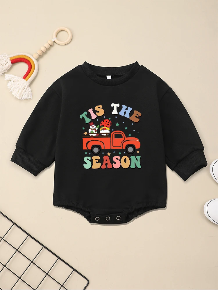 Christmas Baby Boy Bodysuits Winter Home Long Sleeve Sweatshirt Cartoon Cute Toddler Girl Clothes Festival Gift Infant Onesie