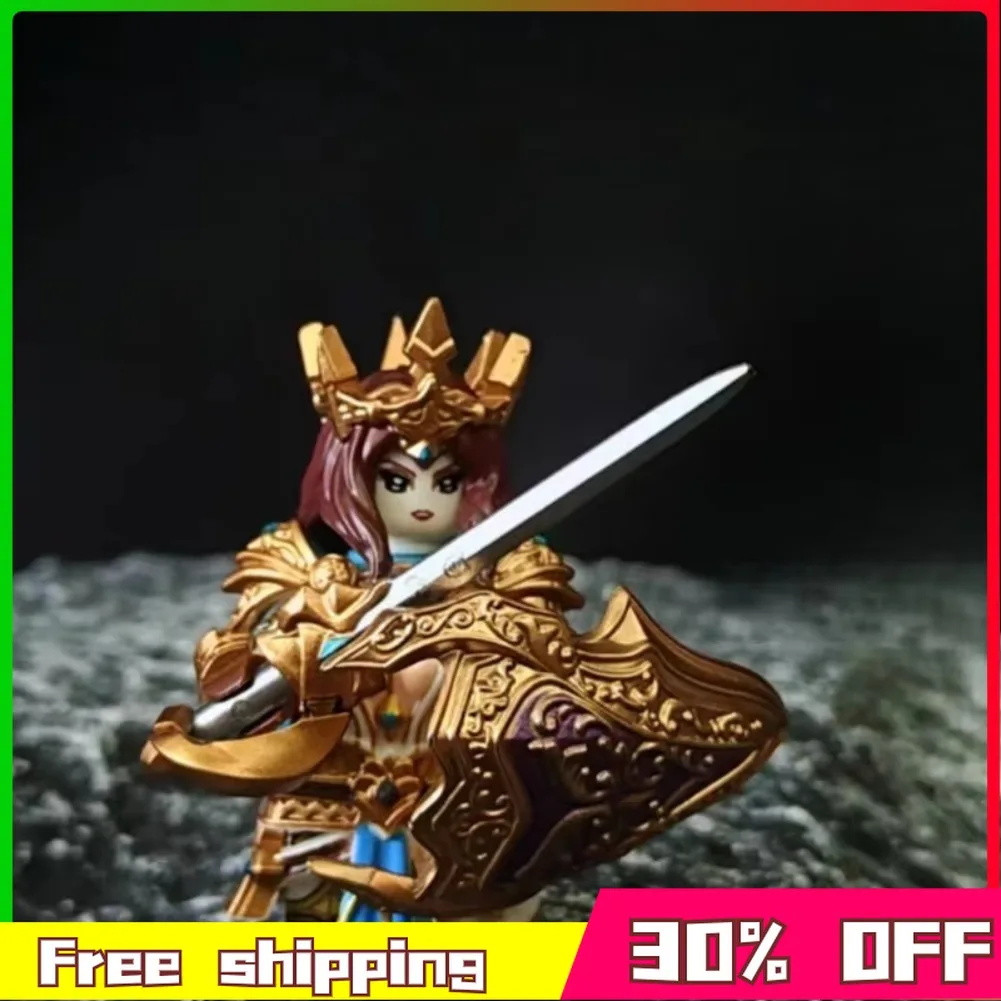 Table Guinevere King Arthur Golden Armored Horse Building Blocks Figure Peripheral Plastic Model Assembling Advanced Gifts Toys
