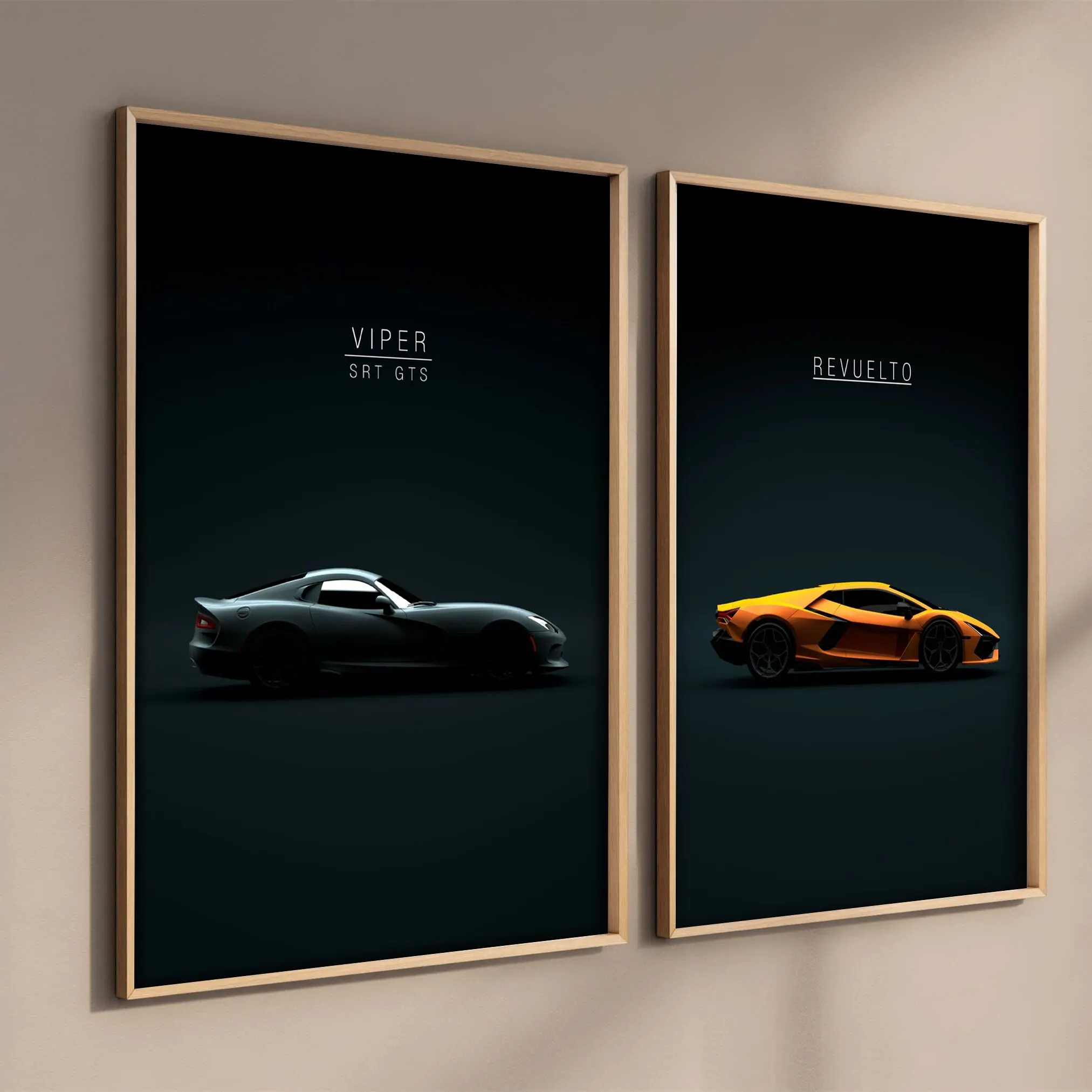 Póster de coche de estilo escandinavo de arte moderno, Viper M GT, coche deportivo, decoración estética para el hogar, arte de pared de lienzo de alta calidad