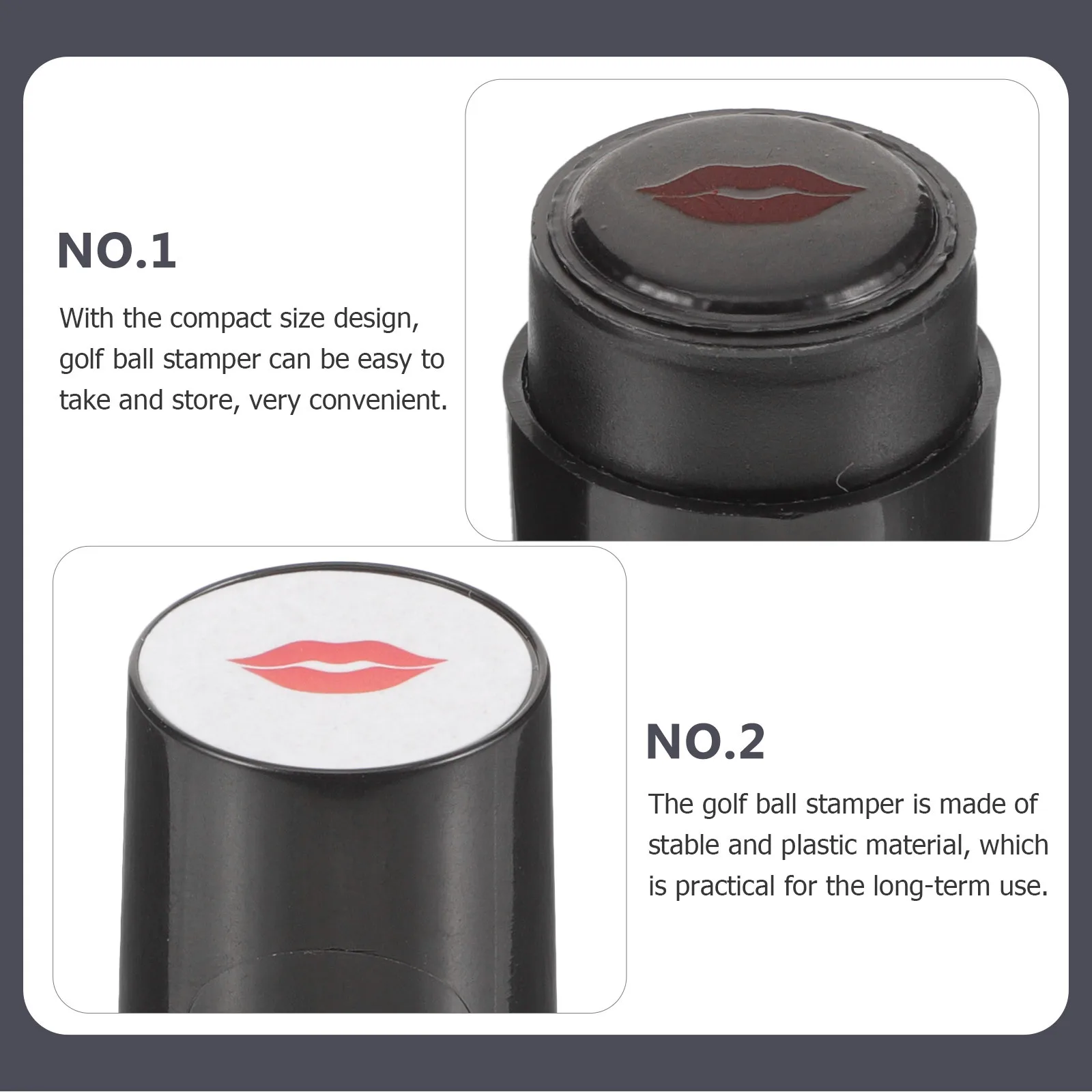 Estampador de pelota de Golf portátil, herramienta de sello de plástico compacto, sello reutilizable multifuncional para amantes de los manualidades, estampador de pelota de Golf