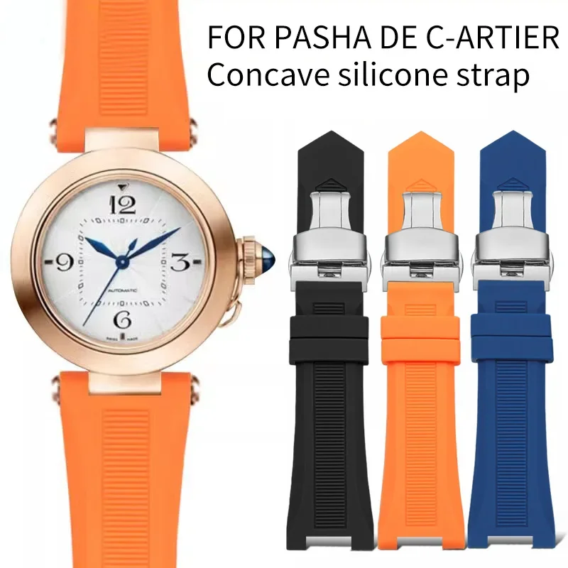 

20x10mm 20x11mm 18x10mm 22x13mm notched silicone watch band for GC PASHA black white Wristband Bracelet men's watch accessories