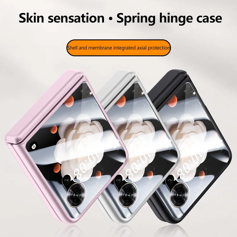 Feel Skin bisagra de resorte a prueba de golpes, funda para Honor Magic V Flip Shell Film integrado