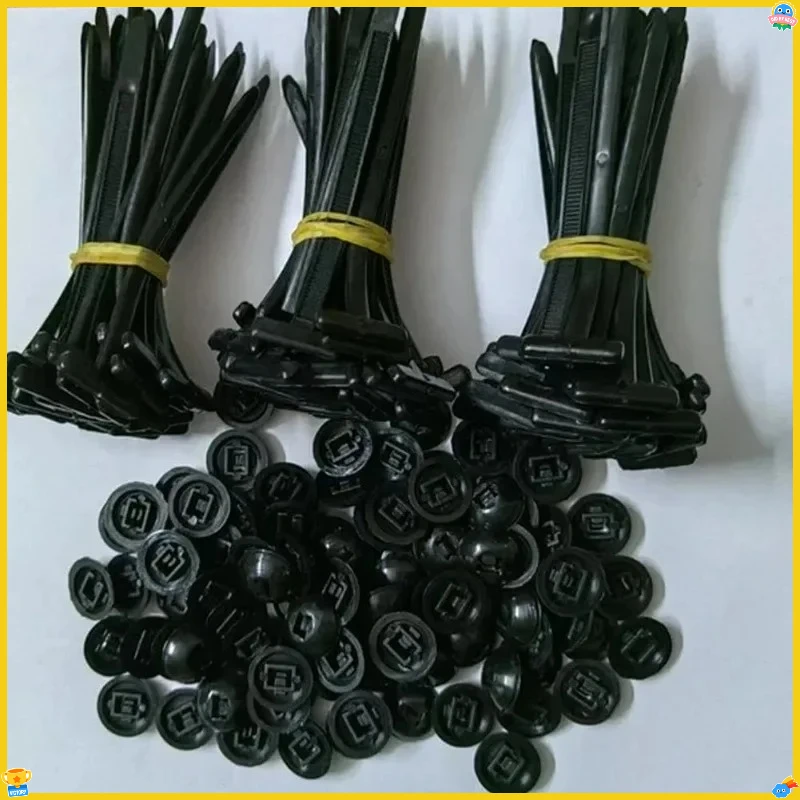 100 قطعة النايلون العالمي رباط للكابل مشبك الثقيلة الذاتي قفل البريدي العلاقات حامل مع دبوس السحابات جسم السيارة الأشعة فوق البنفسجية مقاومة Zipties