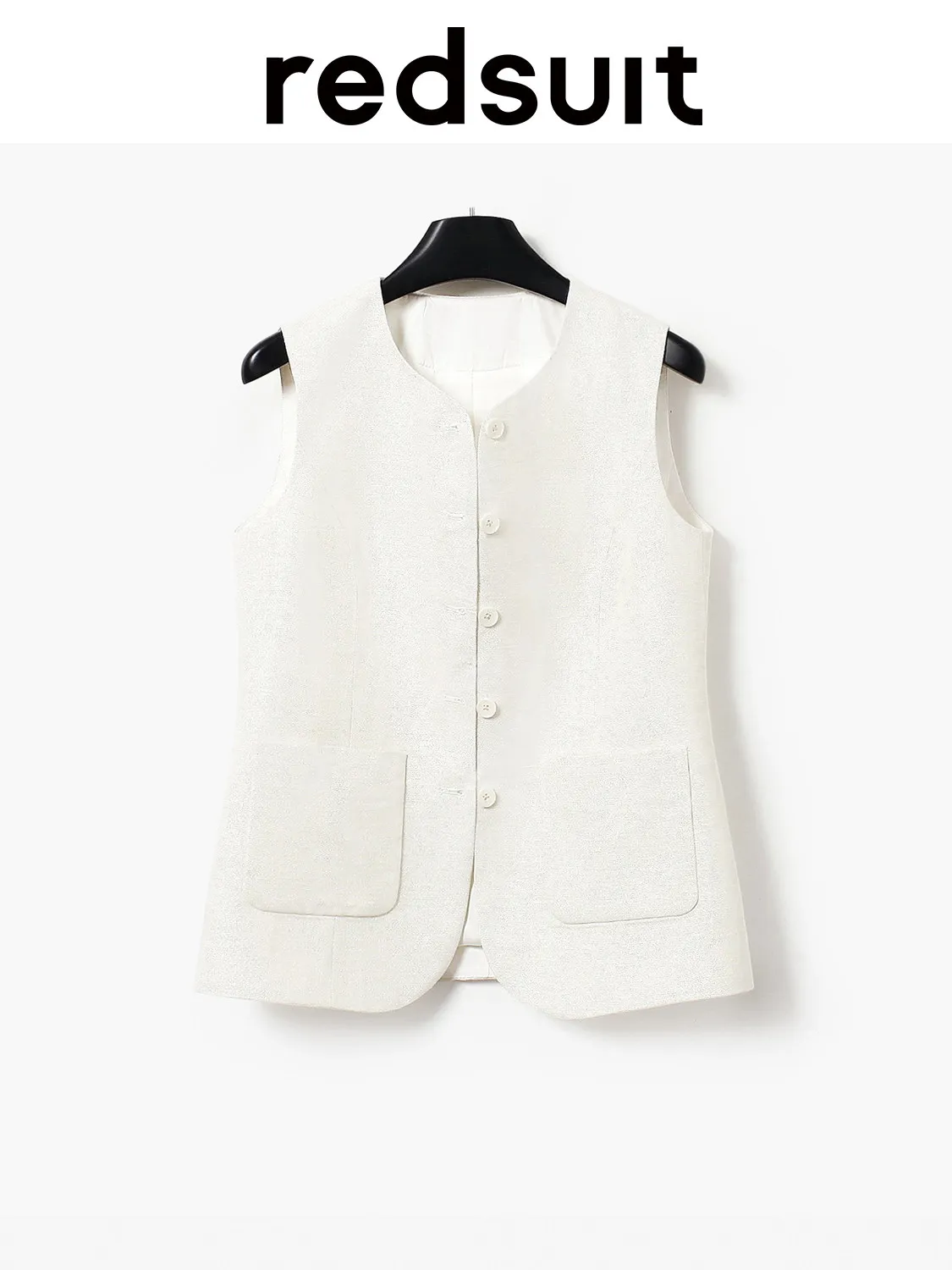 New Advanced white round neck vest minimalist shorts set