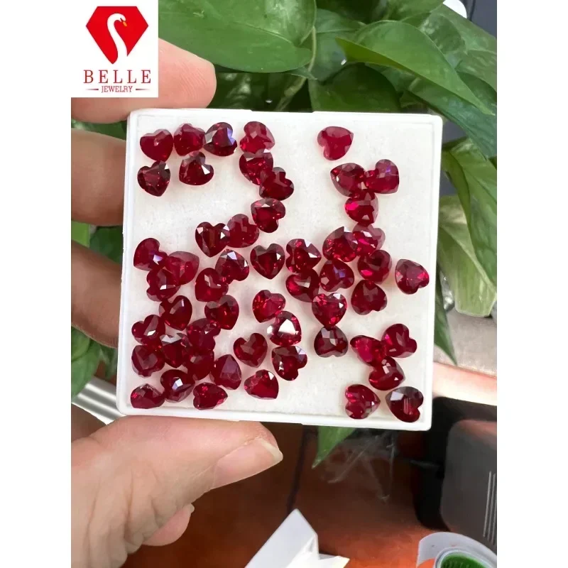 HP Brilliant Heart Cut Hot Sale Natural Lab Grown Ruby Moissanite VVS1 AGL Certificated Diamond Beads  Jewelry Making Charms