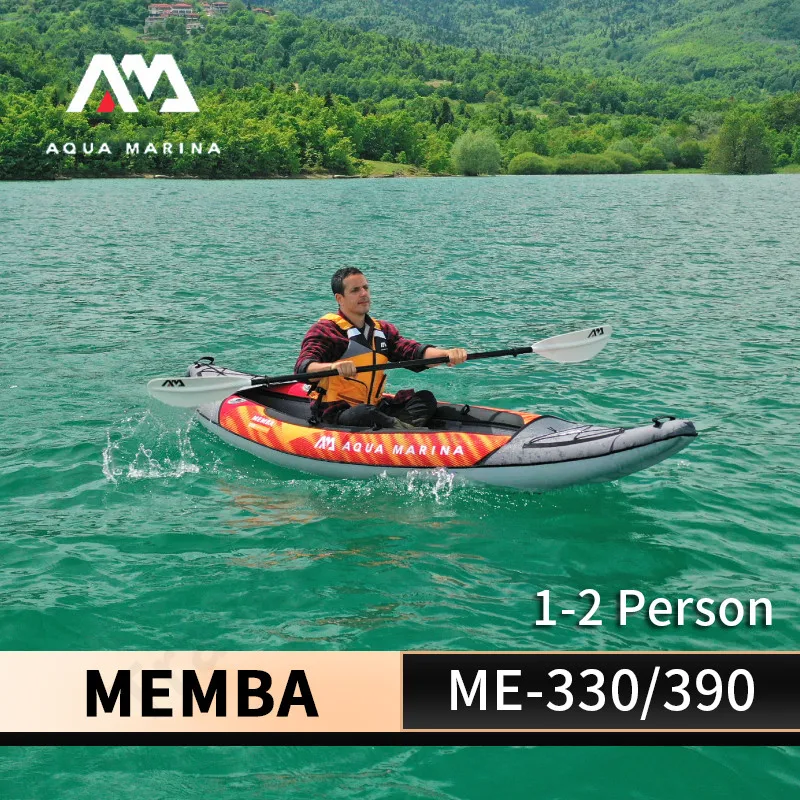 AQUA MARINA MEMBA Paddle Kayak Inflatable Boat 1-2 Person 600D Polyester 330cm Length Canoe Fun Water Sail for Kayak with Seat