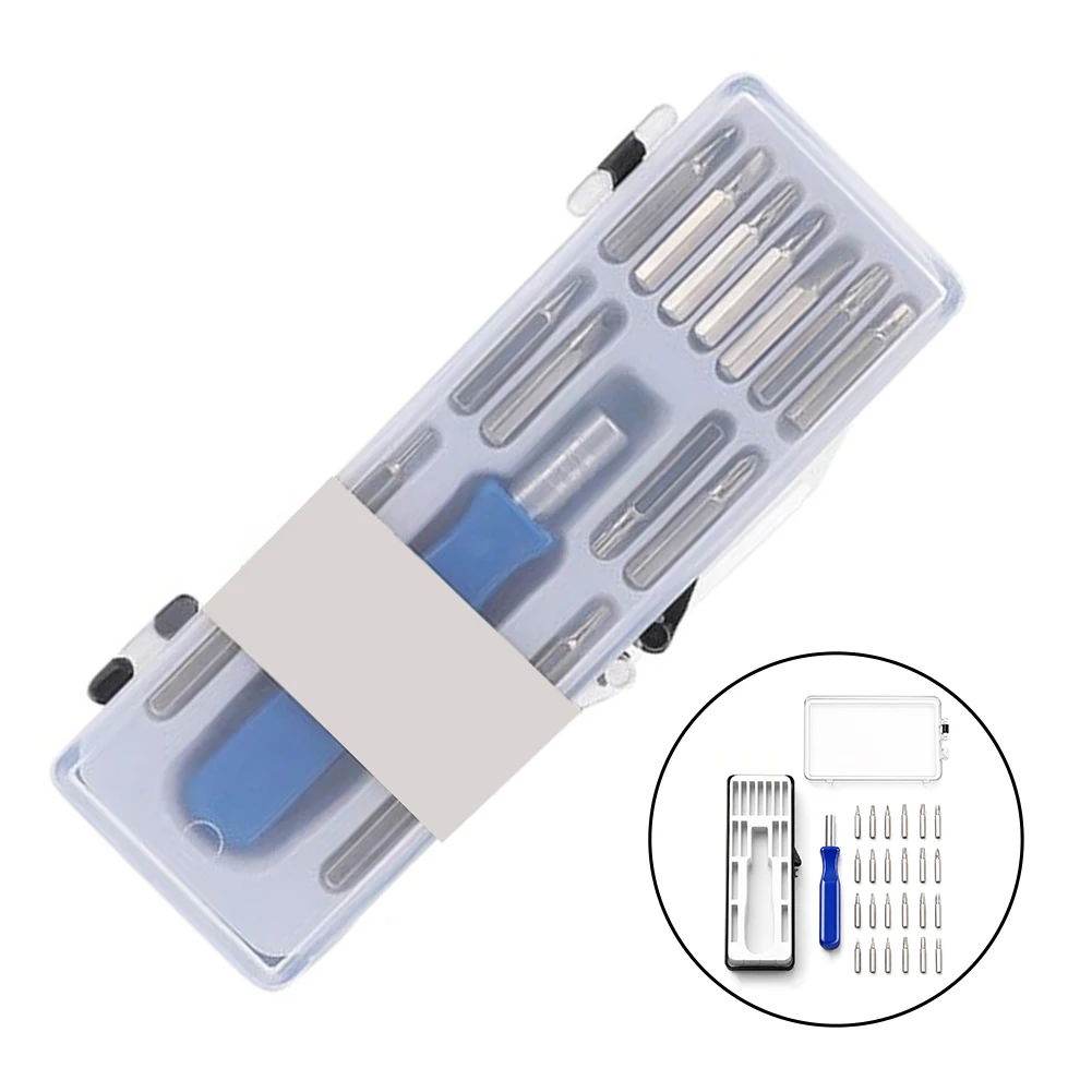 Portable 16-in-1 Screwdriver Kit with Transparent Storage Box for Organized Phone Watch Appliance Maintenance at Home or Travel