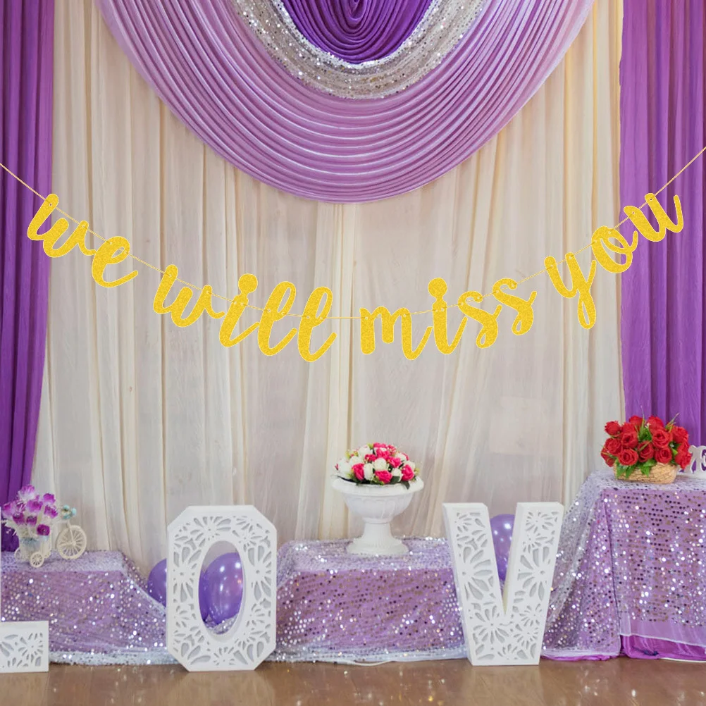 

Golden Glitter Banner We Will Letter Printing Bunting Retirement Bachelor Party Hanging Garland Decoration