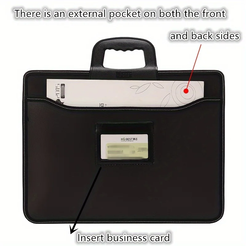 Portable A4 File Bag with Multiple Layers - Ideal for Office, School, and Travel - Minimalist Business Briefcase