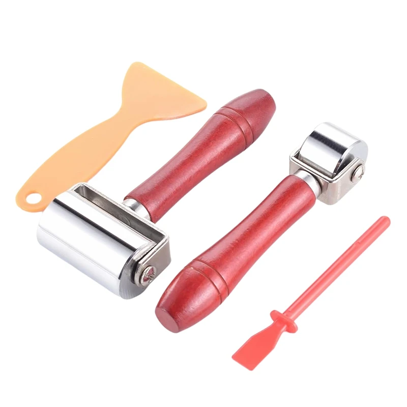 

Leather Press Edge Roller Leather Glue Laminating Roller With Scraper (2.36 Inch +1 Inch)