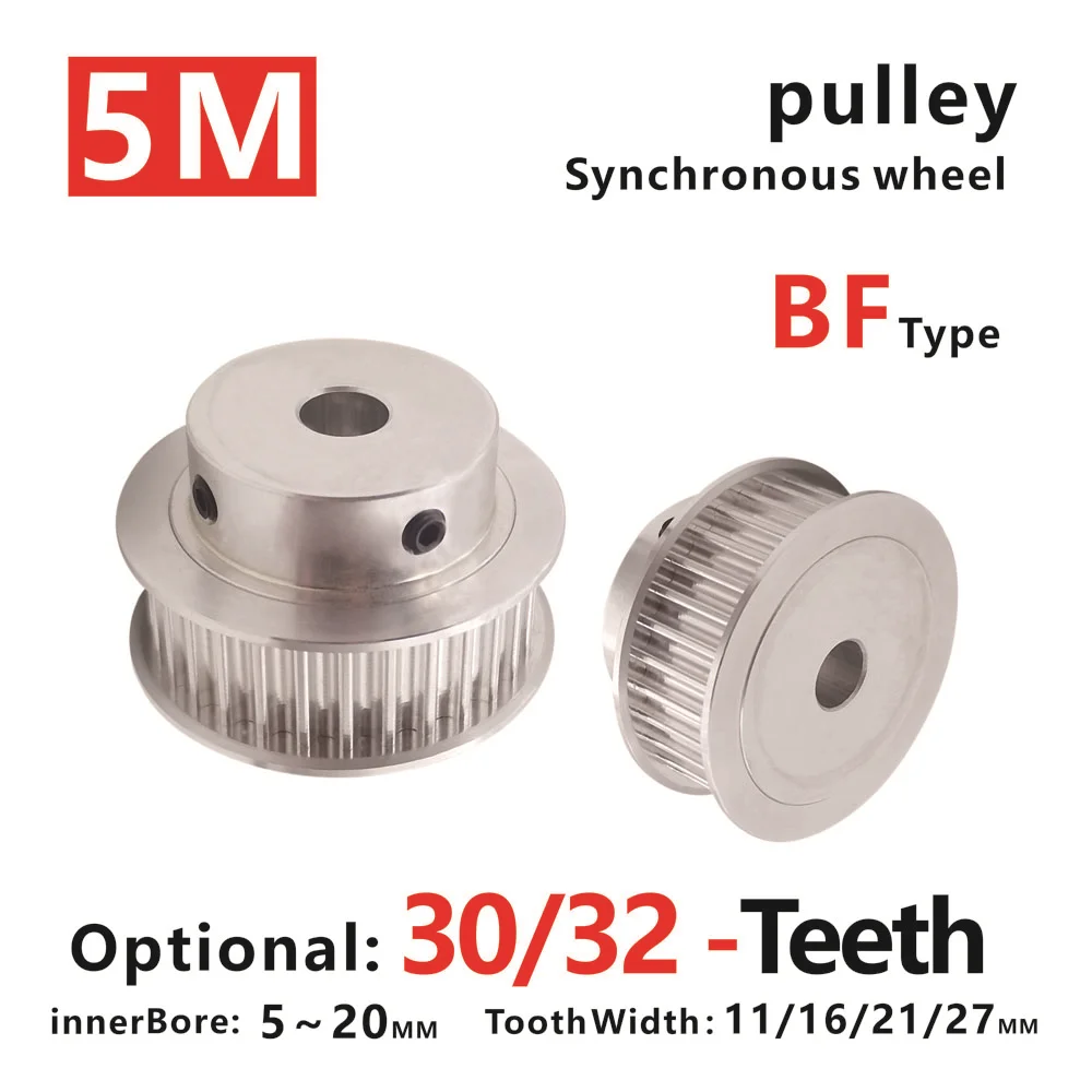 30T/32T 5M Timing Pulley for DIY/CNC/3D Printer Belt width 10/15/20/25MM 30/32-Tooth Aluminum alloy HTD 5M Synchronous Wheel