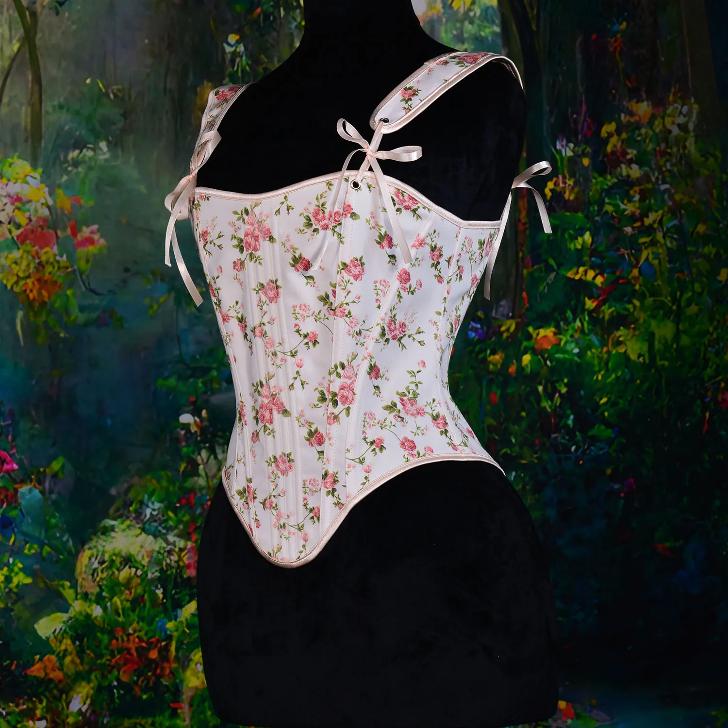 Floral Beach Party Sexy Bustiers Crop Women Bandage French Vintage Halter Top Fashion Boho Lace with Corset