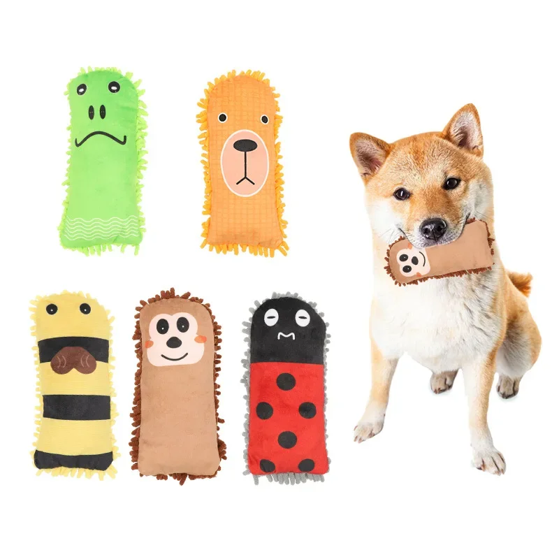 

Plush Frog Bee Hedgehog Shaped Dog Toy Bite Resistant Noisy Small Animal Grinding Teeth Fun Playing with Pet Toys